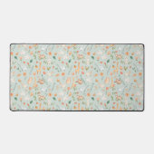 かわいいティール（緑がかった色）ベビーアニマルパステルパターン デスクマット (正面)