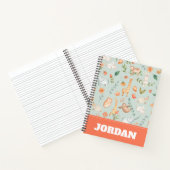 かわいいティール（緑がかった色）ベビーアニマルパステルパターン ノートブック (内部)