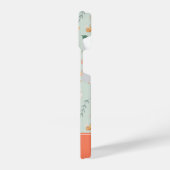 かわいいティール（緑がかった色）ベビーアニマルパステルパターン iPhoneケース (左側面)