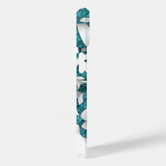 かわいいティール(緑がかった色)ホワイトチームはバレーボールをパターン(の模様が)ある彩る Case-Mate iPhoneケース (裏面 / 右)