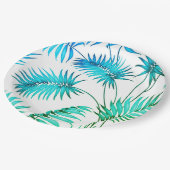 かわいいティール（緑がかった色）花紙プレート ペーパープレート (アングル)