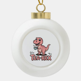 かわいいティーレックスのピンク恐竜 - 飲み逃すな！ セラミックボールオーナメント