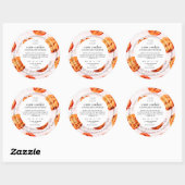 かわいいテキサス州コテージローフードラベル ラウンドシール (シート)