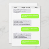 かわいいテキストメッセージのパーティの招待状 招待状 (正面/裏面)