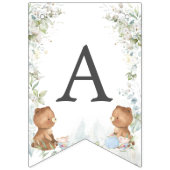 かわいいテディがクマ茶パーティー2nd誕生日2階建て バンティングフラッグ (第2の旗)