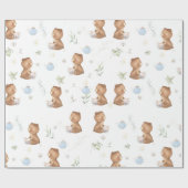 かわいいテディが紅茶パーティー茶を2誕生日 ラッピングペーパー (フラット)