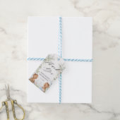 かわいいテディが2歳の誕生日のお茶をパーティー ギフトタグ (より糸付き)