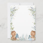 かわいいテディが2歳の誕生日のお茶をパーティー 招待状 (裏面)