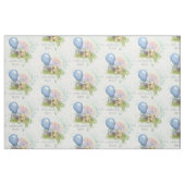 かわいいテディの青い気球の男の赤ちゃんの子供部屋 ファブリック (ファットクウォーター)