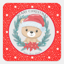 かわいいテディスター赤と白ズメリークリスマス