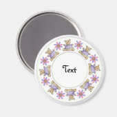 かわいいテディデザイン縁ど マグネット (正面/裏面)