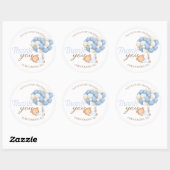 かわいいテディバルーン男の赤ちゃんシャワーサンキュー ラウンドシール (シート)