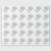 かわいいテディバルーン赤ちゃんシャワー ラッピングペーパー (フラット)