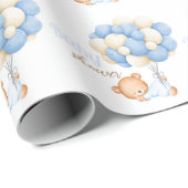 かわいいテディバルーン赤ちゃんシャワー ラッピングペーパー (ロールコーナー)