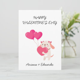 かわいいテディバレンタインデーの感謝カード サンキューカード