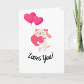 かわいいテディバレンタインデーカード カード (正面)