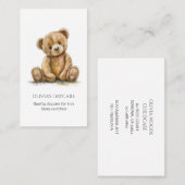 かわいいテディベアかわいい子育児デイサービスベイビーシッター 名刺 (正面/裏面)