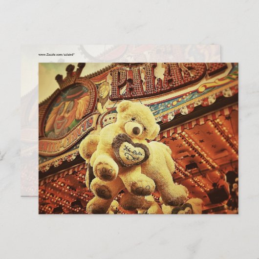 かわいいテディベアがカーニバル ポストカード (正面/裏面)
