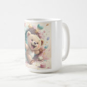 かわいいテディベアが壁を突き破る!子供部屋に最適な壁掛け時計 コーヒーマグカップ (正面右)