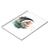 かわいいテディベアが月で、ぬいぐるみの漫画のクマ ノートブック (左側)