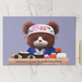 かわいいテディベアすしシェフ誕生日パーティー ペーパーパッド (インサイチュ)