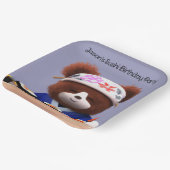 かわいいテディベアすしシェフ誕生日パーティー ペーパープレート (傾斜あり)