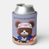 かわいいテディベアすしシェフ誕生日パーティー 缶クーラー (缶正面)
