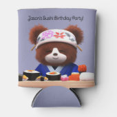 かわいいテディベアすしシェフ誕生日パーティー 缶クーラー (正面)