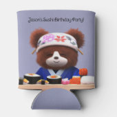 かわいいテディベアすしシェフ誕生日パーティー 缶クーラー (裏面)