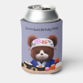 かわいいテディベアすしシェフ誕生日パーティー 缶クーラー (缶裏面)