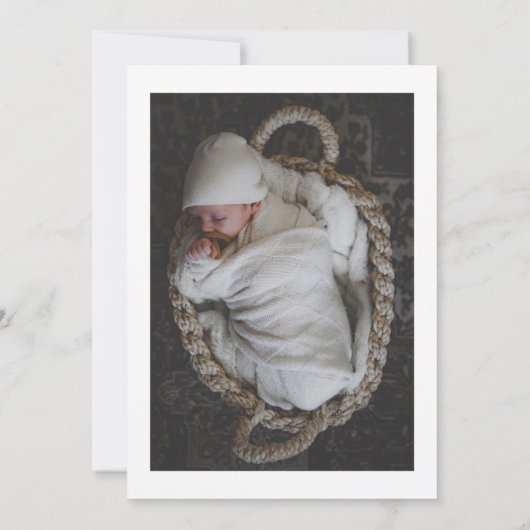 かわいいテディベアとカイト新生児 案内状 (裏面)