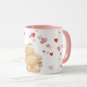 かわいいテディベアとハートマグ マグカップ (正面右)