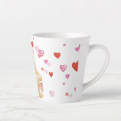 かわいいテディベアとハートラテマグカップ カフェラテマグ (右)