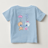 かわいいテディベアとバルーンイラストレーション ベビーTシャツ (裏面)