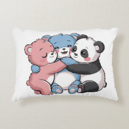 かわいいテディベアとパンダ アクセントクッション