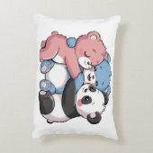 かわいいテディベアとパンダ アクセントクッション (裏面(縦))