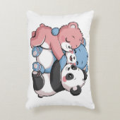 かわいいテディベアとパンダ アクセントクッション (正面(垂直))