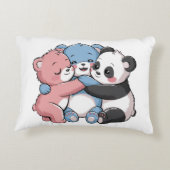 かわいいテディベアとパンダ アクセントクッション (裏面)