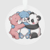 かわいいテディベアとパンダ オーナメント (裏面)