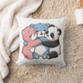 かわいいテディベアとパンダ クッション (ブランケット)