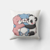 かわいいテディベアとパンダ クッション (裏面)