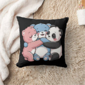 かわいいテディベアとパンダ クッション (ブランケット)