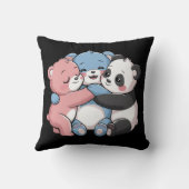 かわいいテディベアとパンダ クッション (裏面)