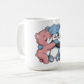 かわいいテディベアとパンダ コーヒーマグカップ (正面左)