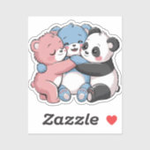 かわいいテディベアとパンダ シール (シート)