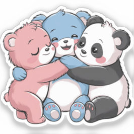 かわいいテディベアとパンダ シール