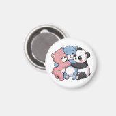 かわいいテディベアとパンダ マグネット (正面/裏面)