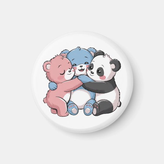 かわいいテディベアとパンダ マグネット (正面)