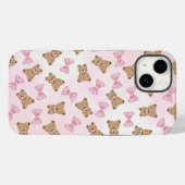 かわいいテディベアとリボンのiPhone 14ケース 🧸 Case-Mate iPhoneケース (裏面 (横))