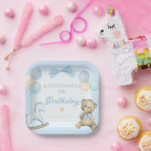 かわいいテディベアとロッキングホース ペーパープレート (パーティー)